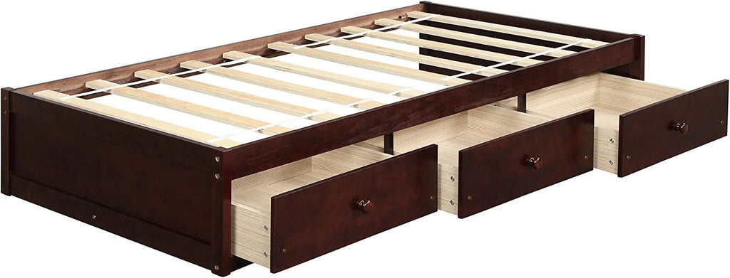 Cherry Wood Storage Bed with 3 Drawers C862519