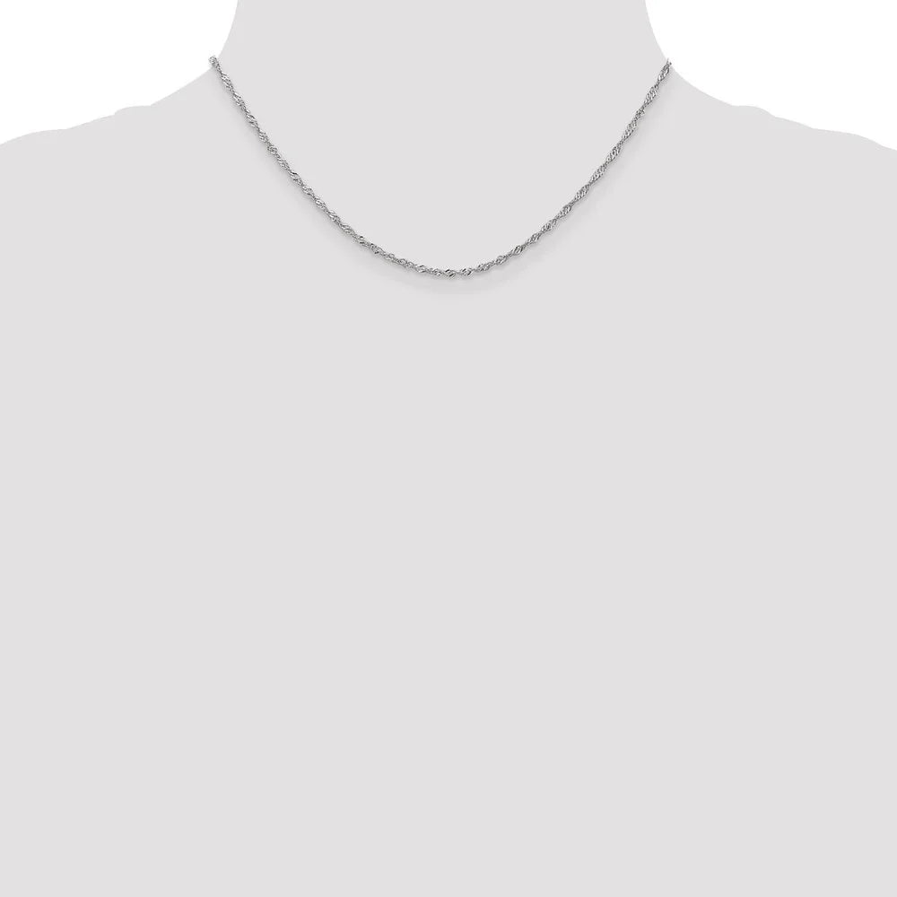 10k White Gold Singapore Chain Necklace 16inch G231