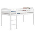 Twin Low Loft Wooden Bunk Bed with Guard Rail and Ladder T1168