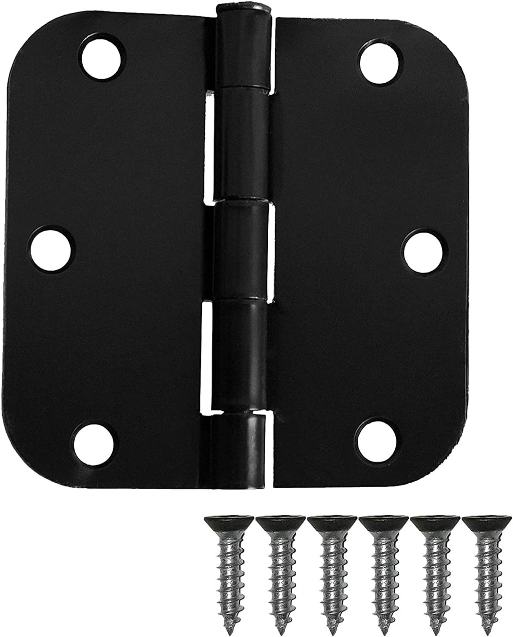 48 Pack Black Flat Interior Door Hinges 3.5 x 3.5 Inch 5/8 Radius Corners R723