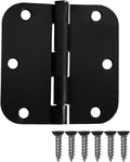 48 Pack Black Flat Interior Door Hinges 3.5 x 3.5 Inch 5/8 Radius Corners R723