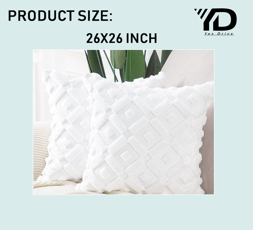 Set of 2 Soft Plush Velvet Decorative Throw Pillow Covers Square Cushion Case L7057