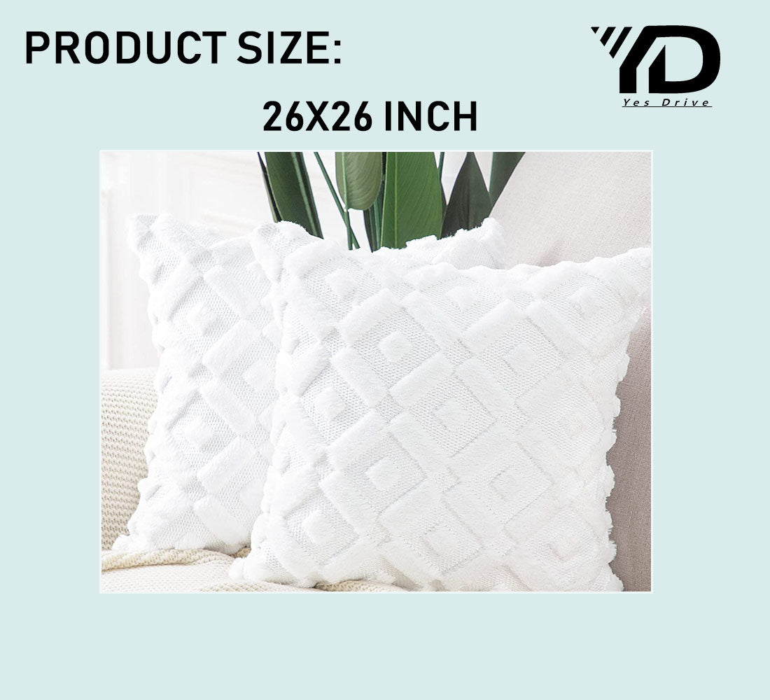 Set of 2 Soft Plush Velvet Decorative Throw Pillow Covers Square Cushion Case L7057