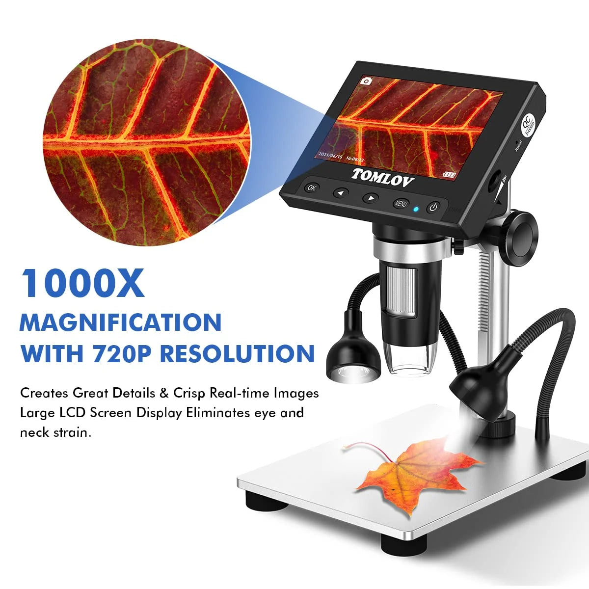 4.3" USB Digital Microscope with 10 LED Lights Q119