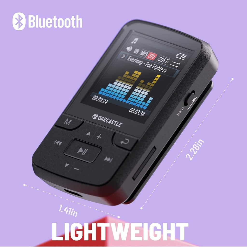 16GB MP3 Player with Bluetooth, FM Radio, Micro SD Slot, Pack of 2 O550