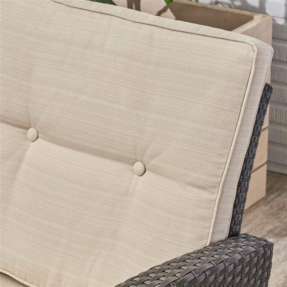 Brown/Beige 3 Seater Wicker Sofa P7343
