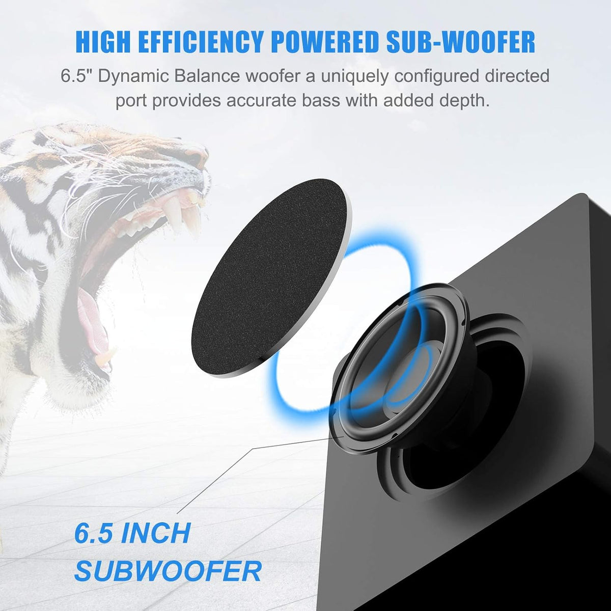 6.5’’ Bluetooth Powered Subwoofer, Black Y656