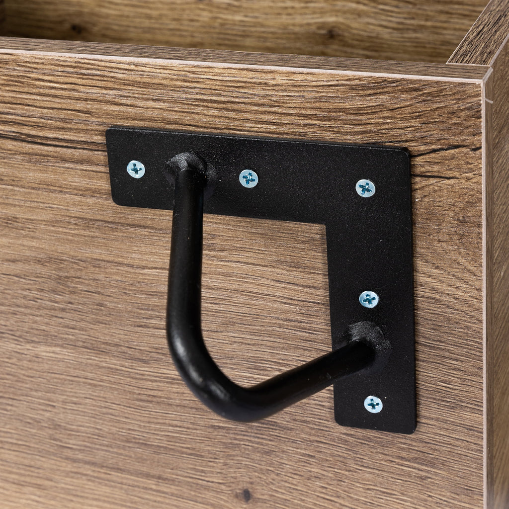 Brown Computer Desk with V-Shaped Iron Leg D26833