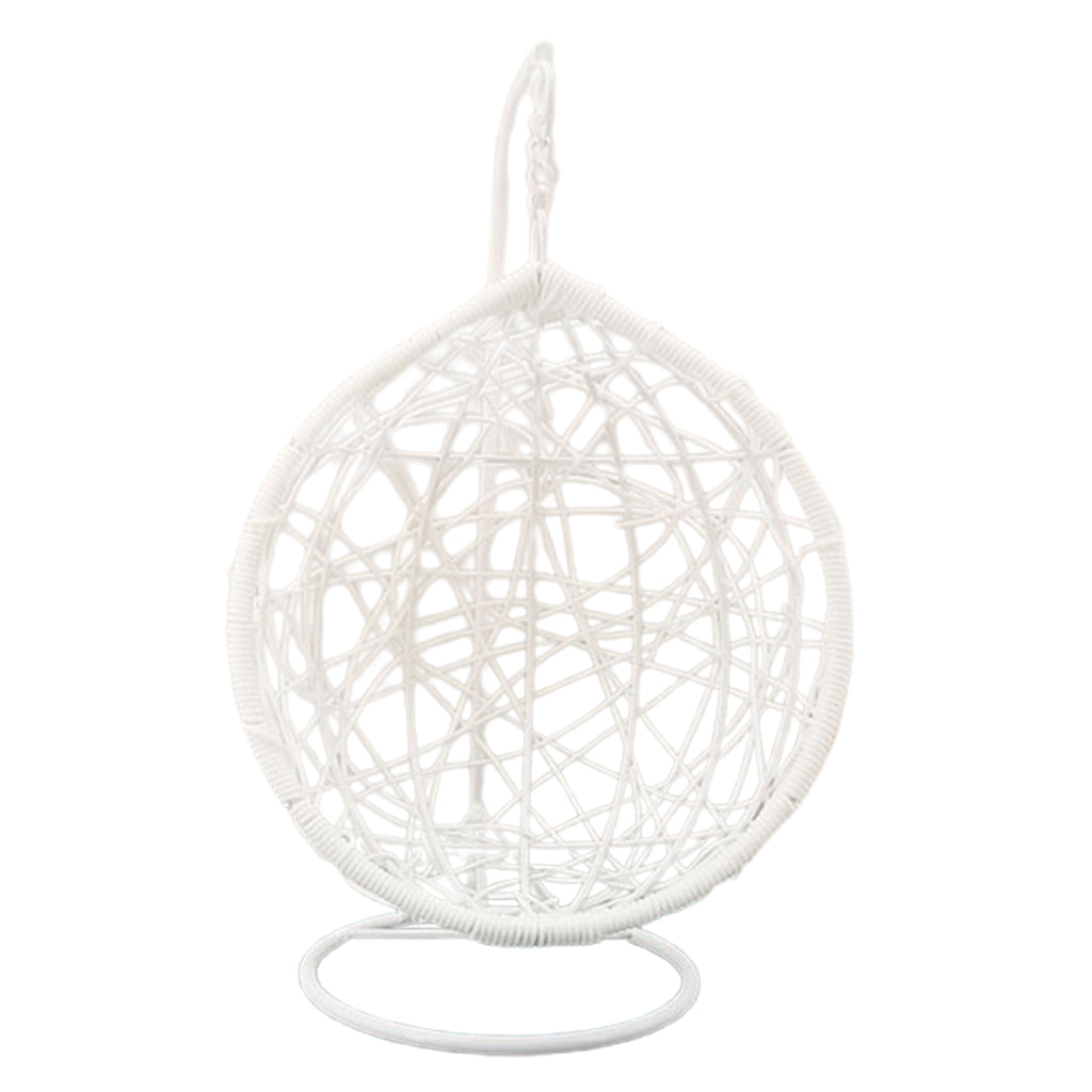White Knitted Metal Miniature Dollhouse Swing Chair L586551