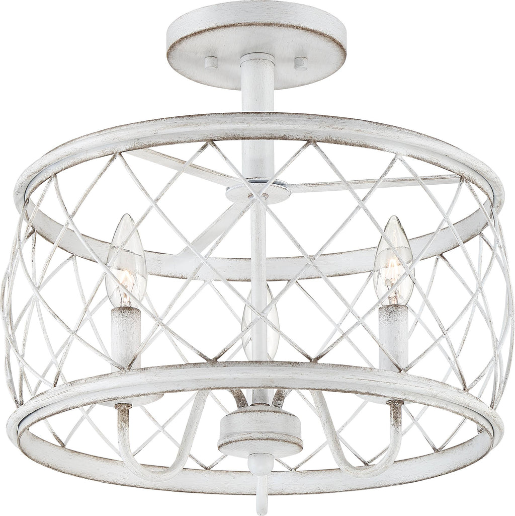 Antique White Semi Flush Mount Light H318