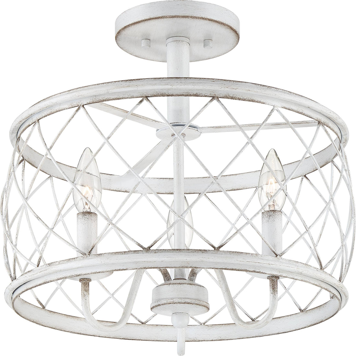 Antique White Semi Flush Mount Light H318