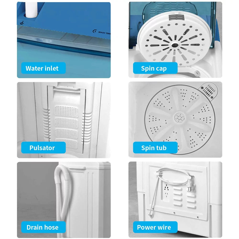 Portable 26lbs Compact Twin Tub Washing Machine E959230