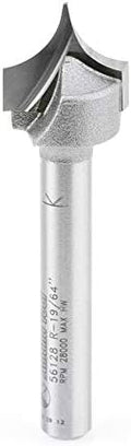 Carbide Tipped Roundover Cutting 19/64 Radius x 19/32 Dia x 1/2, Pack of 2 F516112