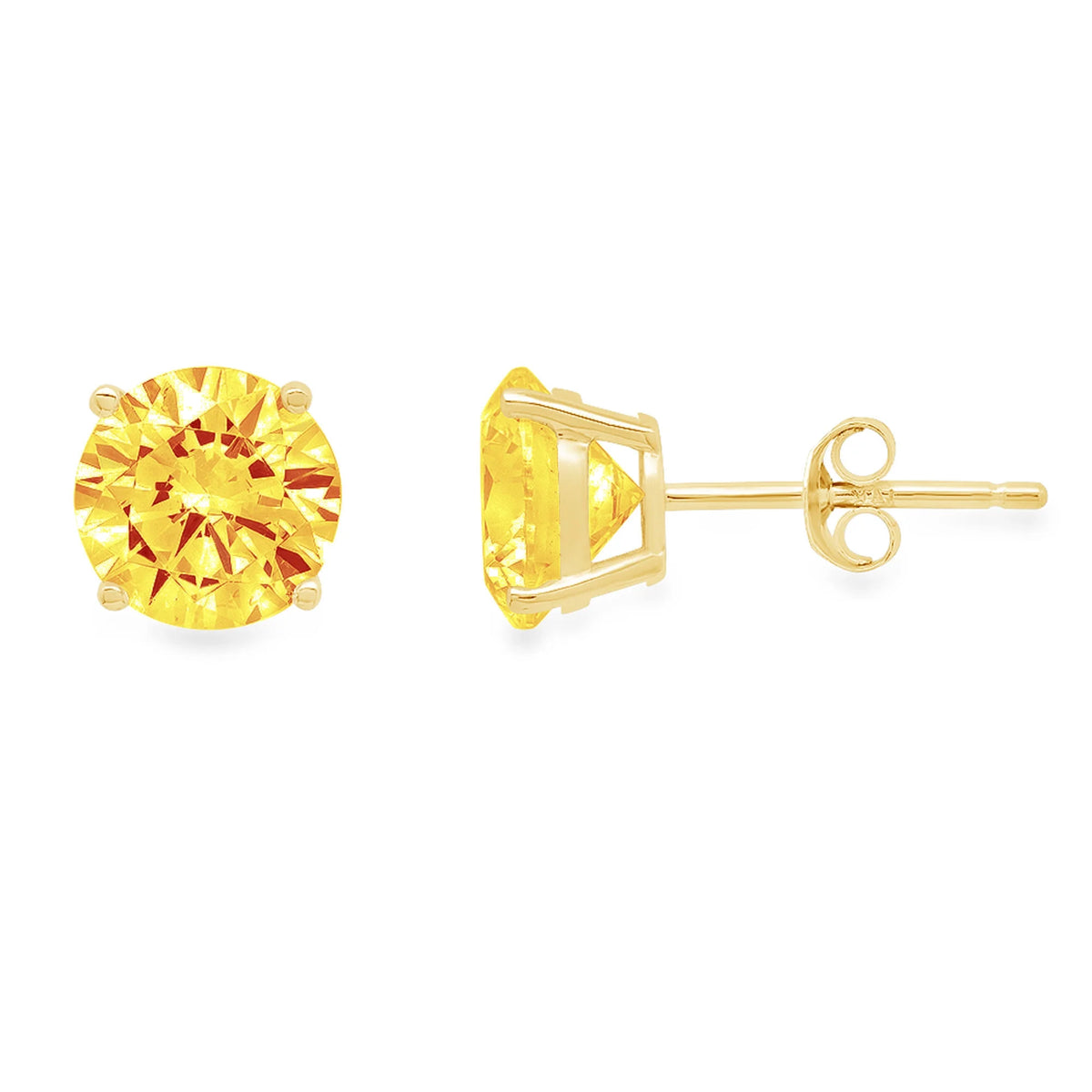 18k Yellow Gold Citrine Stud Earrings Q629
