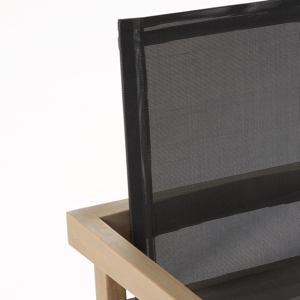 Gray and Black 2-Seater Acacia Wood Dining Set with Round Table P7902
