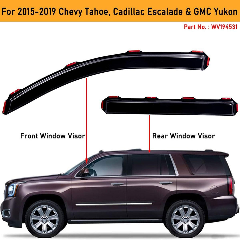 4 PCS Dark Smoke In-Channel Side Window Deflector Rain Guard Z305