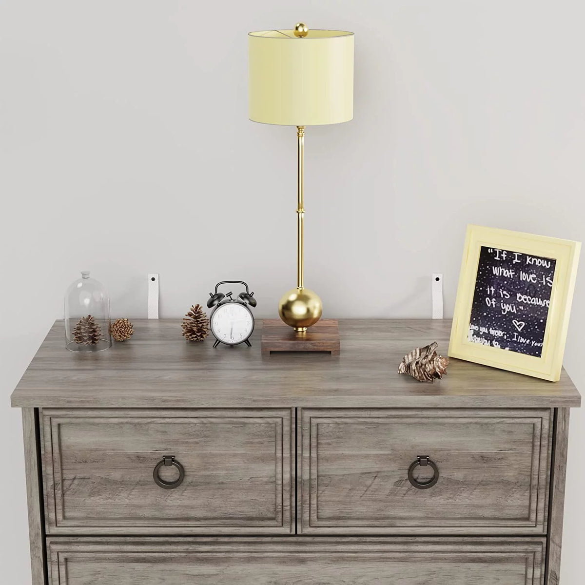 Gray 6 Drawer Wood Dresser Y7344