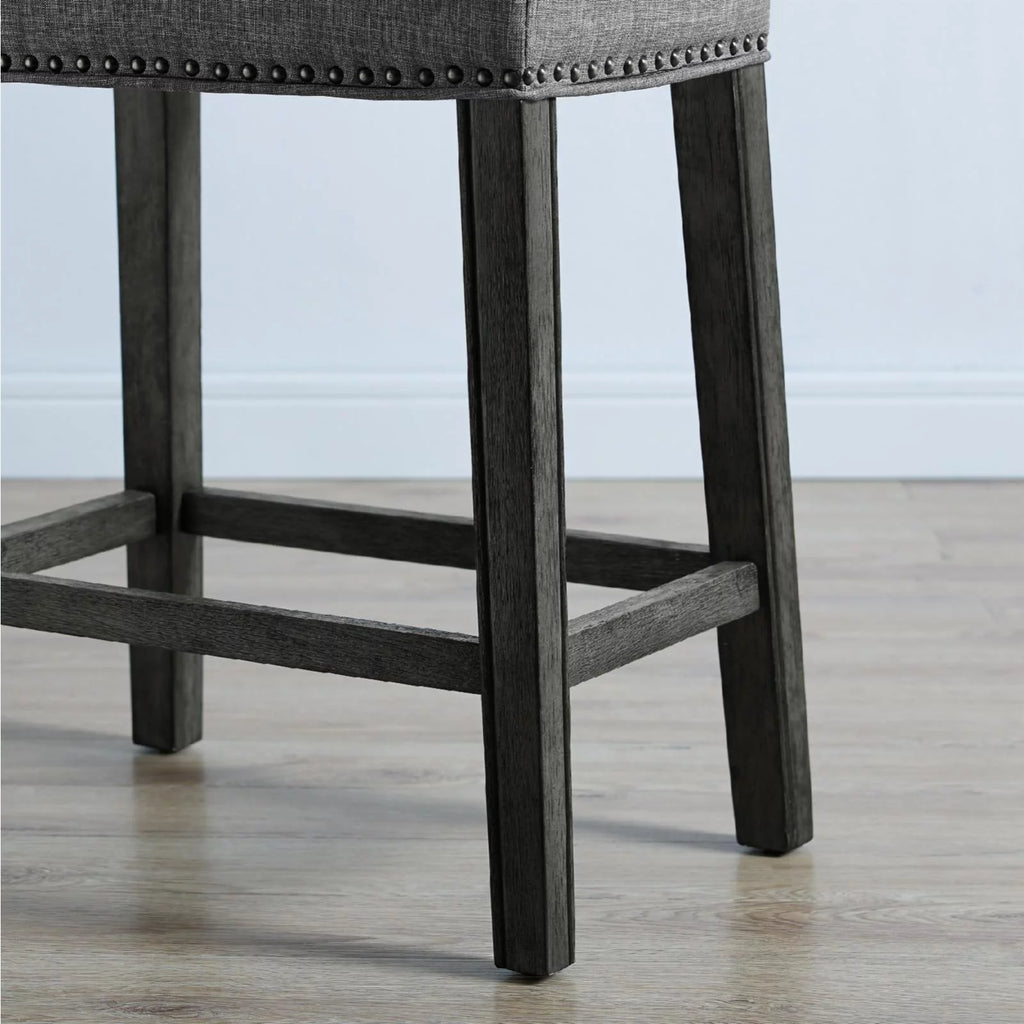 Gray Fabric Saddle Stool Set of 2 C11267