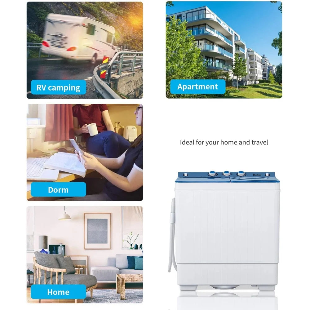 Portable 26lbs Compact Twin Tub Washing Machine E959230