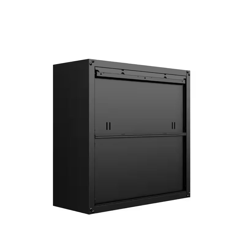 2-Shelf Wall Mount Metal Garage Cabinet in Charcoal Grey X30922