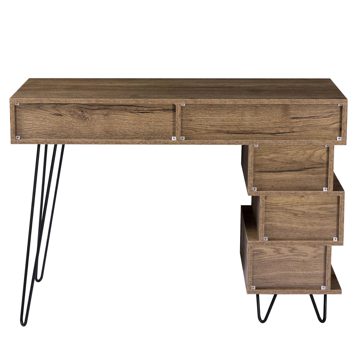 Brown Computer Desk with V-Shaped Iron Leg D26833