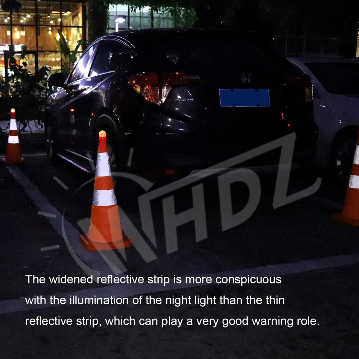 4 Pack Orange Collapsible Traffic Cones with LED Light H86917