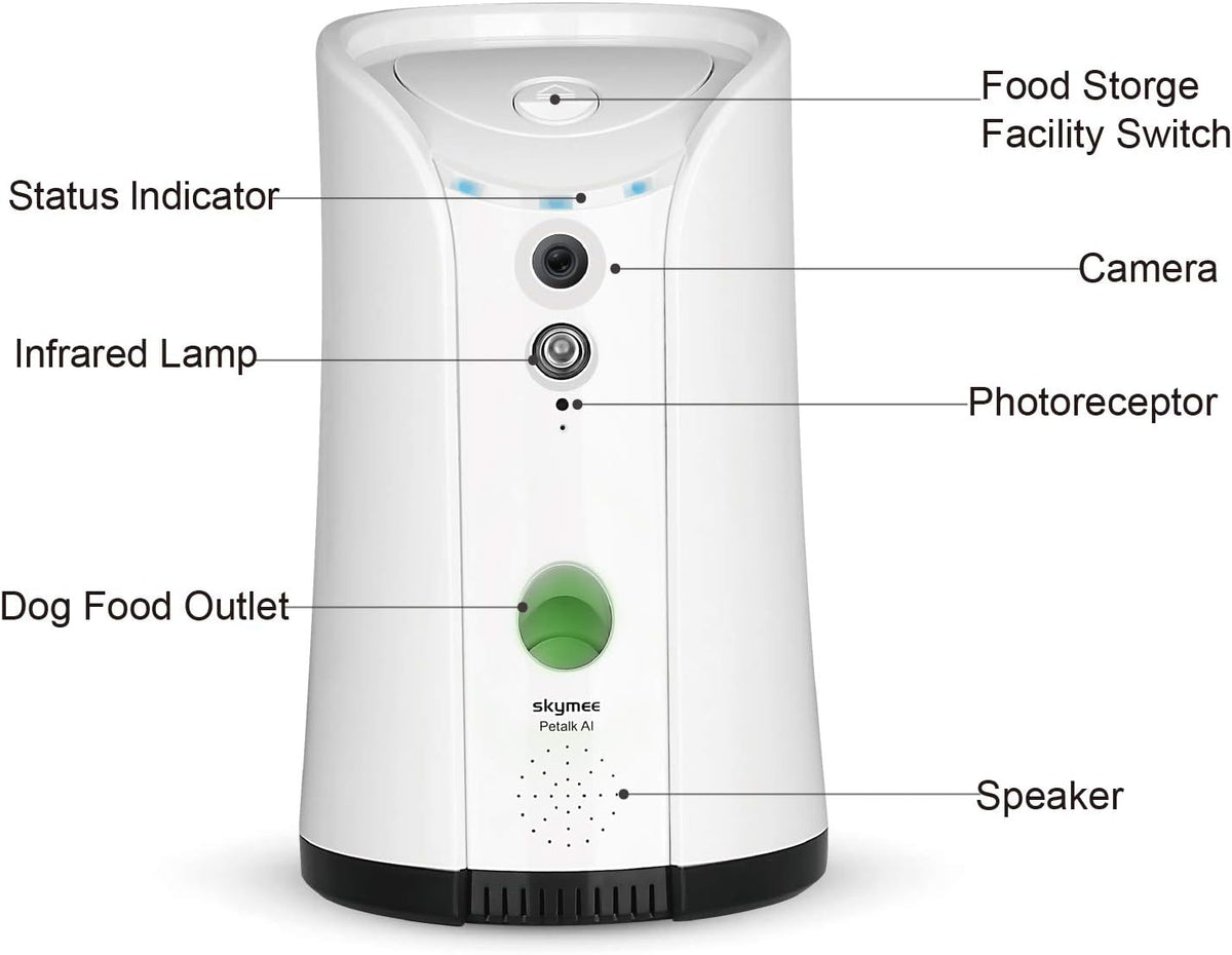 Dog Camera Treat Dispenser with Two-Way Audio and Night Vision F171913