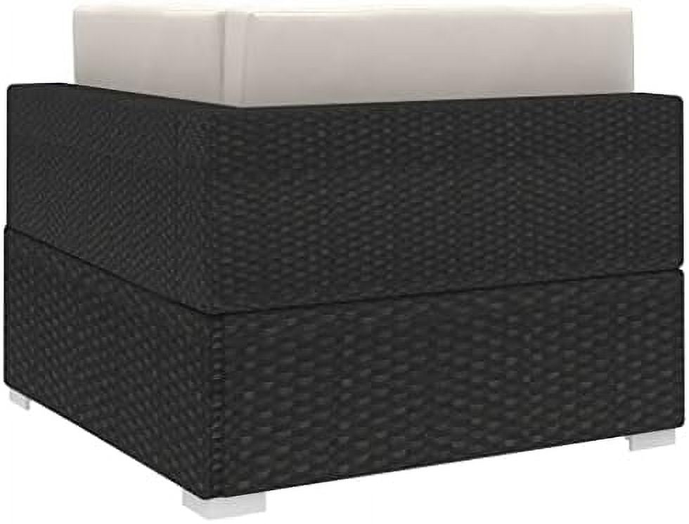 Gray Poly Rattan Sectional Corner Chair with Cushions T250652