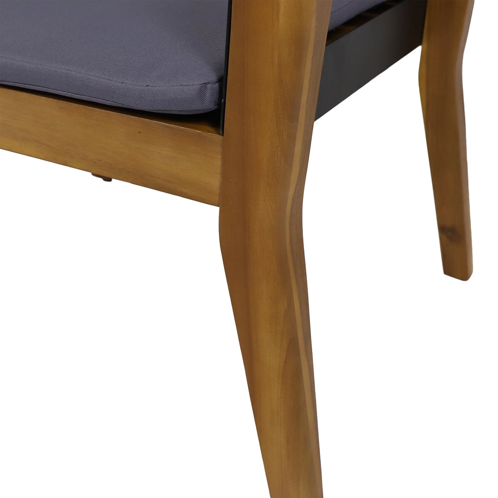 Acacia Wood Club Chairs with Cushion, Set of 4 X95866