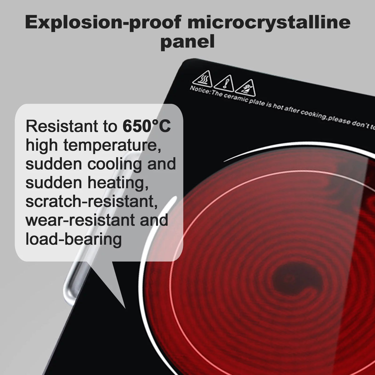 Electric Hot Plate Infrared Induction Cooktop 3500W Ceramic Glass Z972