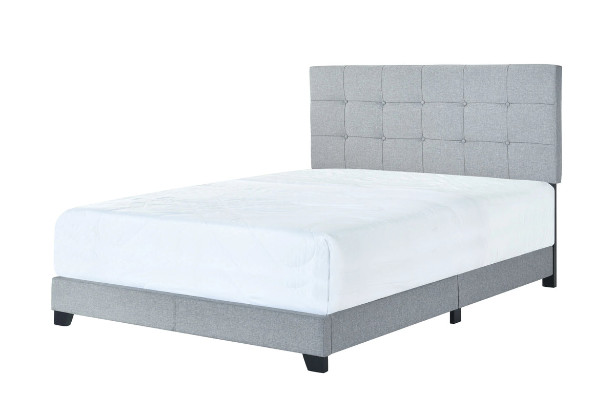 Gray Upholstered Panel Bed Full Size Q743