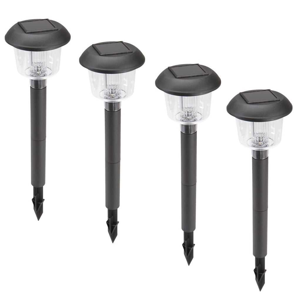 Solar LED Matte Black Pathway Lights, 4 Pack G544198