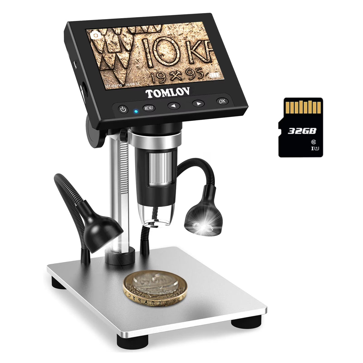 4.3" USB Digital Microscope with 10 LED Lights Q119
