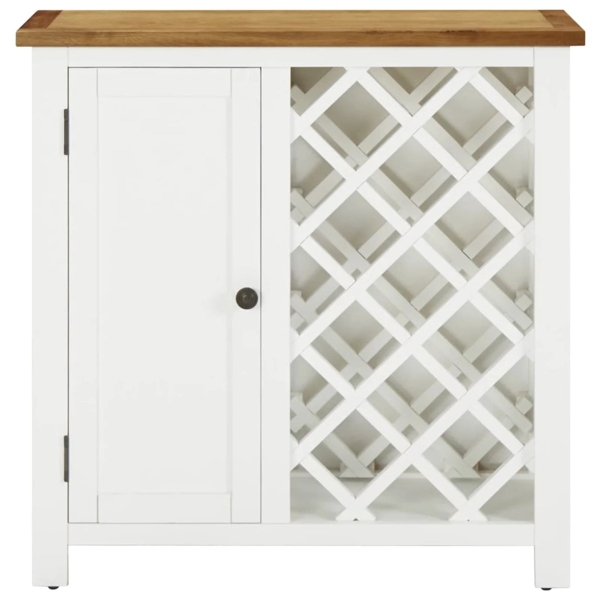 11 Bottles Oak Wood Wine Cabinet with Door O23970