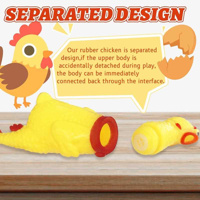 Yellow Rubber Chicken Dog Toys K4537