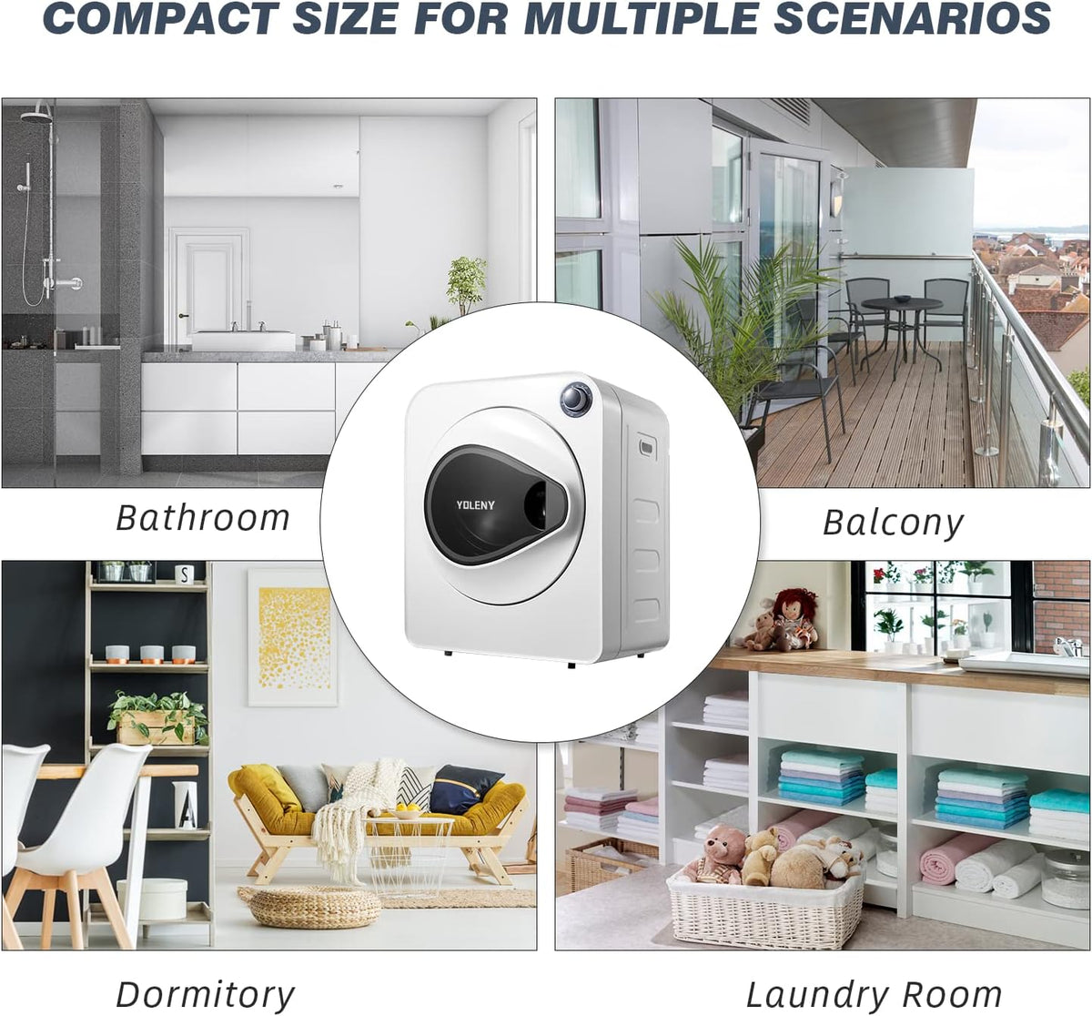 White Stainless Steel Portable Laundry Dryer N794456