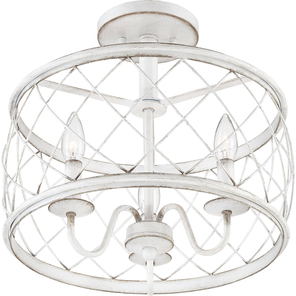 Antique White Semi Flush Mount Light H318