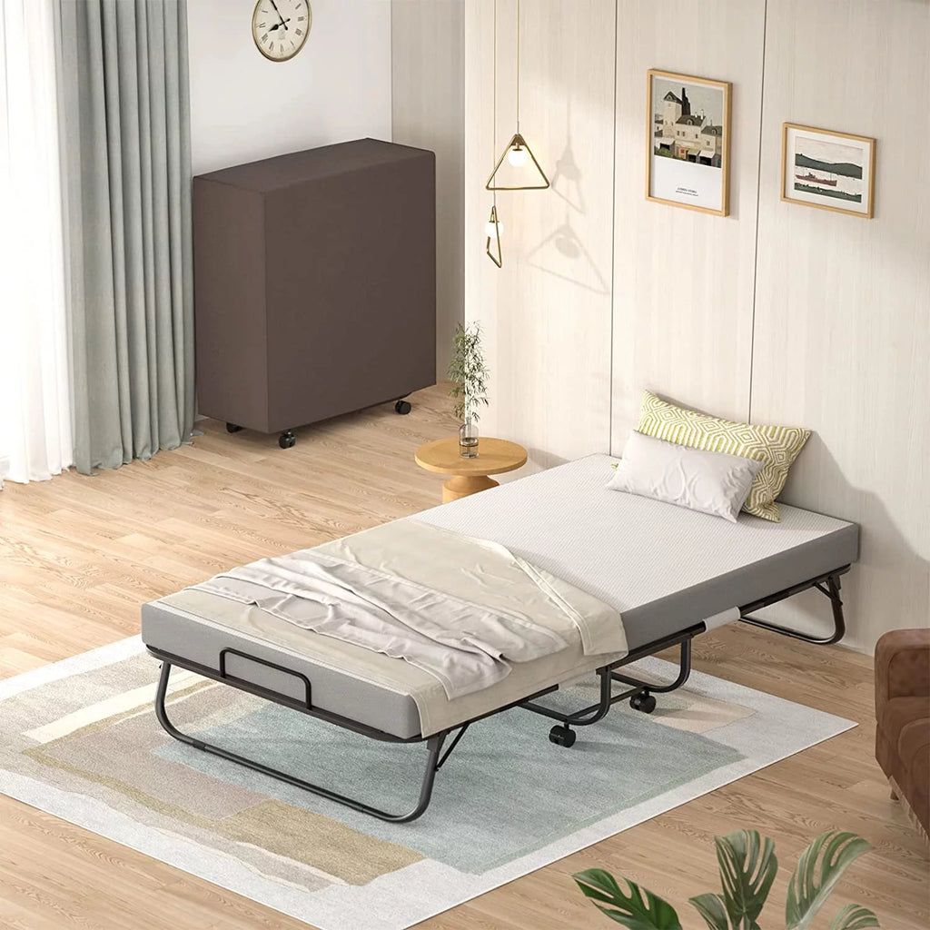 Folding Bed with Memory Foam Mattress S755