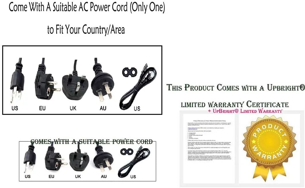 Global Adapter Power Supply Cord Cable Wall Charger T942599