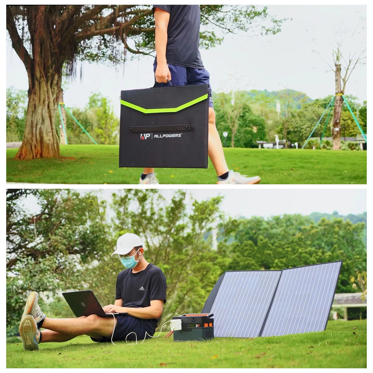 2500Watt 2016Wh LiFePO4 Portable Power Station with 4 Pack 100W Foldable Solar Panel F34229