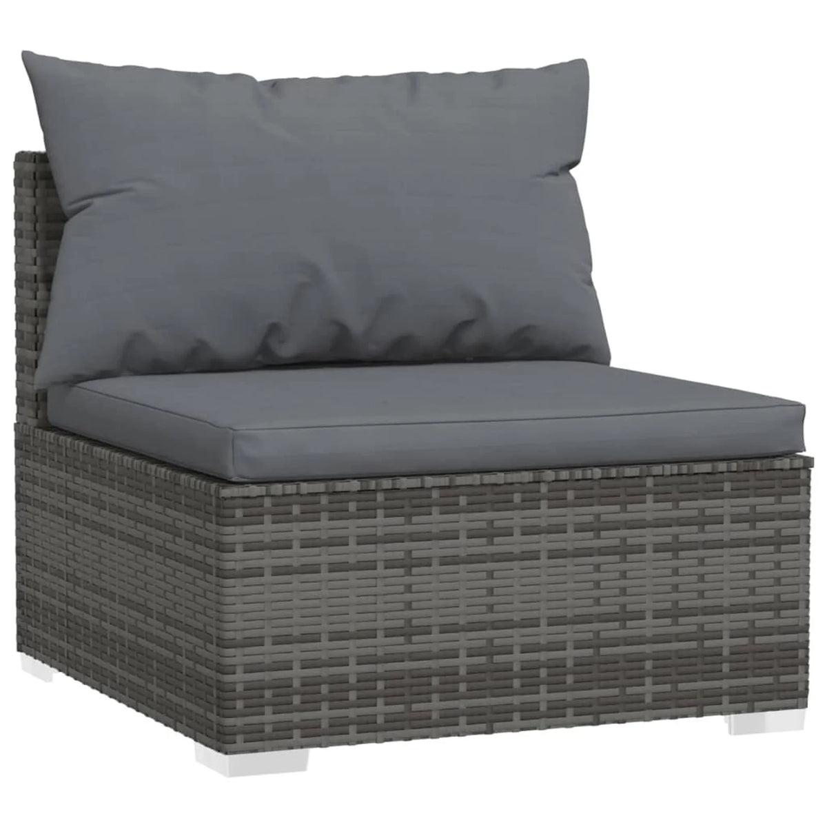 9 Piece Poly Rattan Outdoor Sectional Sofa Set with Anthracite Cushions Steel Frame Z849840