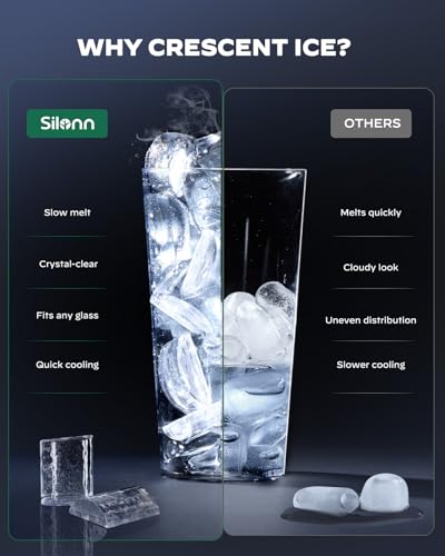 Crescent Ice Maker Countertop, Self-Cleaning, 16 Pcs in 15 Mins S9991