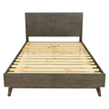 Brown Solid Wood Chevron Queen Bed Z316