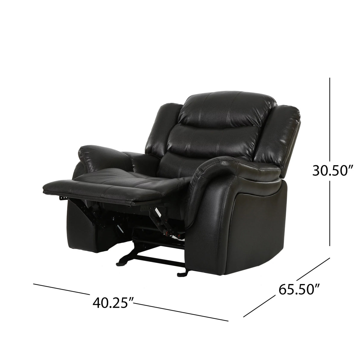 Black Faux Leather Recliner Glider Chair N50928