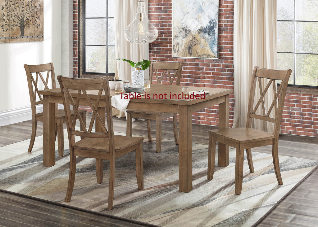 Brown Pine Veneer Dining Chairs Set of 2 L6797