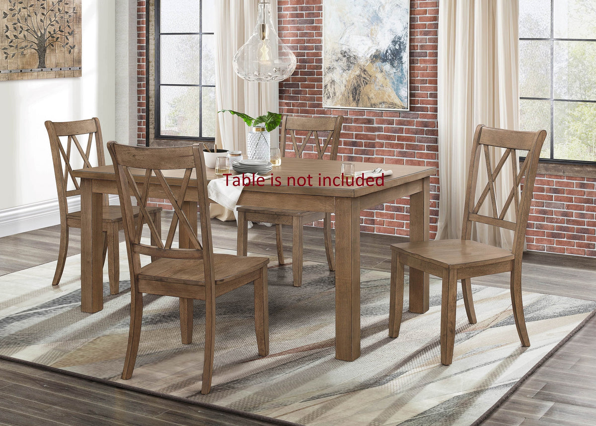 Brown Pine Veneer Dining Chairs Set of 2 L6797