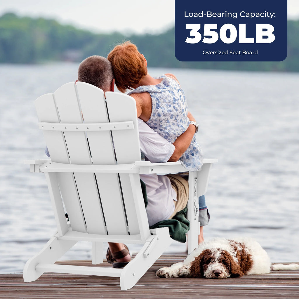 White HDPE Folding Adirondack Chair M720