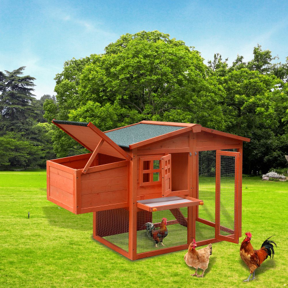 Large Wooden Chicken Coop with Nest Box A431100