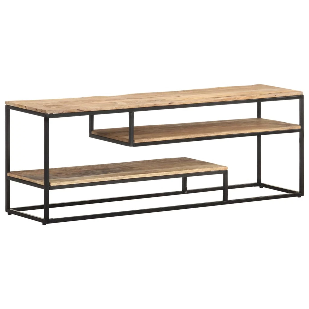 Rough Mango Wood TV Stand with Storage Shelves V88103