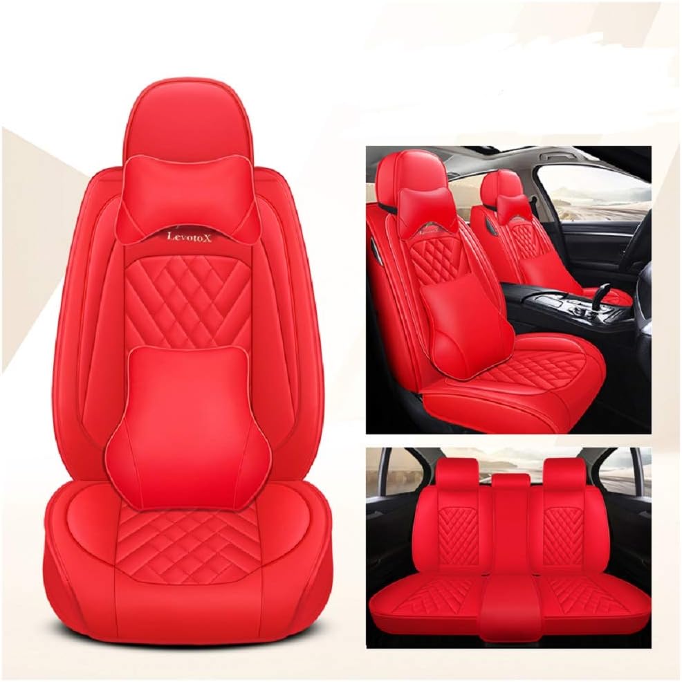 Red Car Seat Covers 5 Seats Full Set B3165
